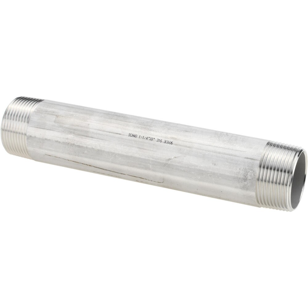 Stainless Steel Pipe Nipples & Pipe; Schedule: 40 ; Thread Standard: NPT ; UNSPSC Code: 40173300