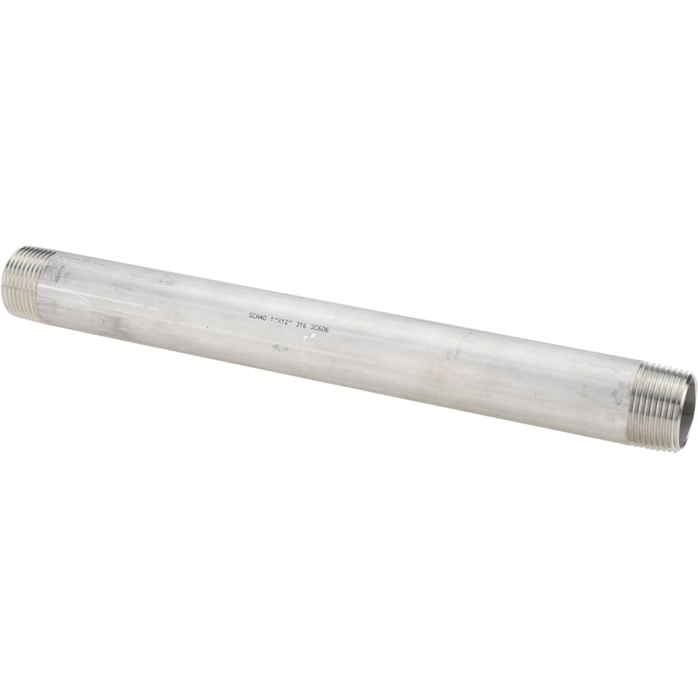 Stainless Steel Pipe Nipples & Pipe; Schedule: 40 ; Thread Standard: NPT ; UNSPSC Code: 40173300