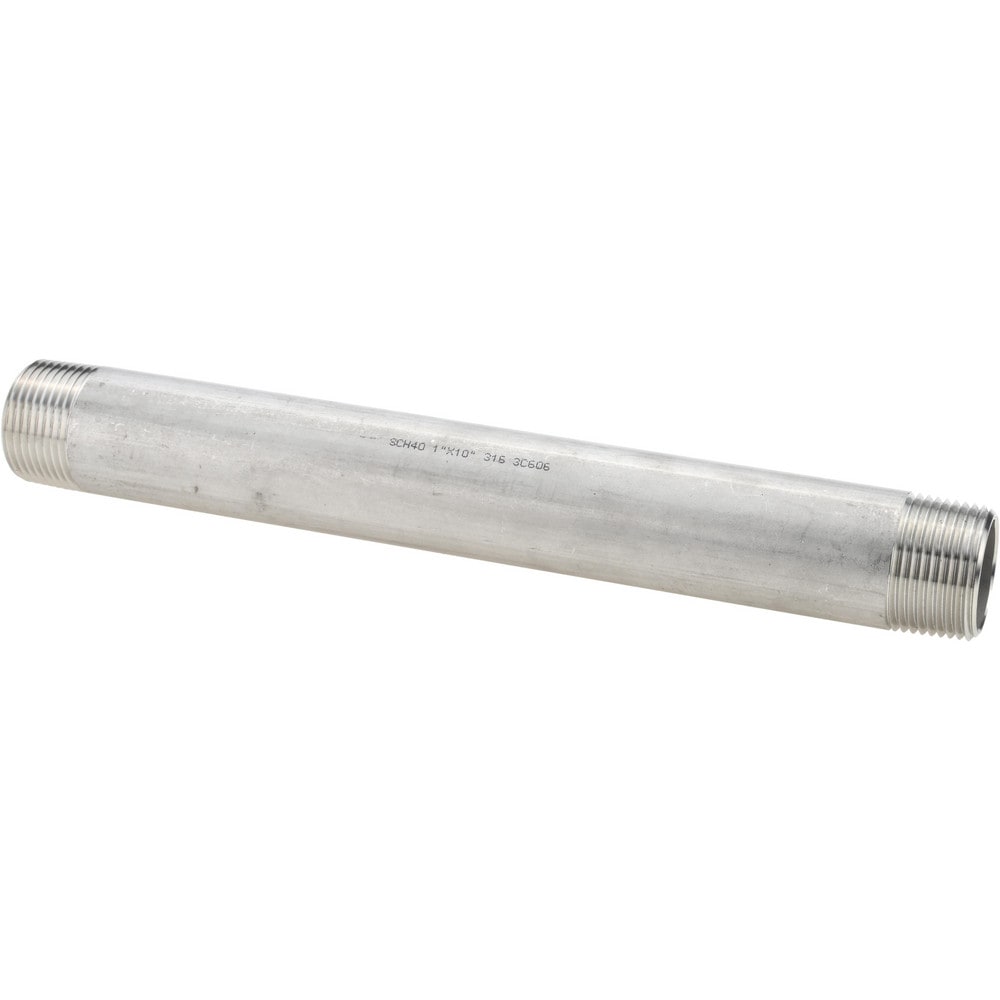 Stainless Steel Pipe Nipples & Pipe; Schedule: 40 ; Thread Standard: NPT ; UNSPSC Code: 40173300