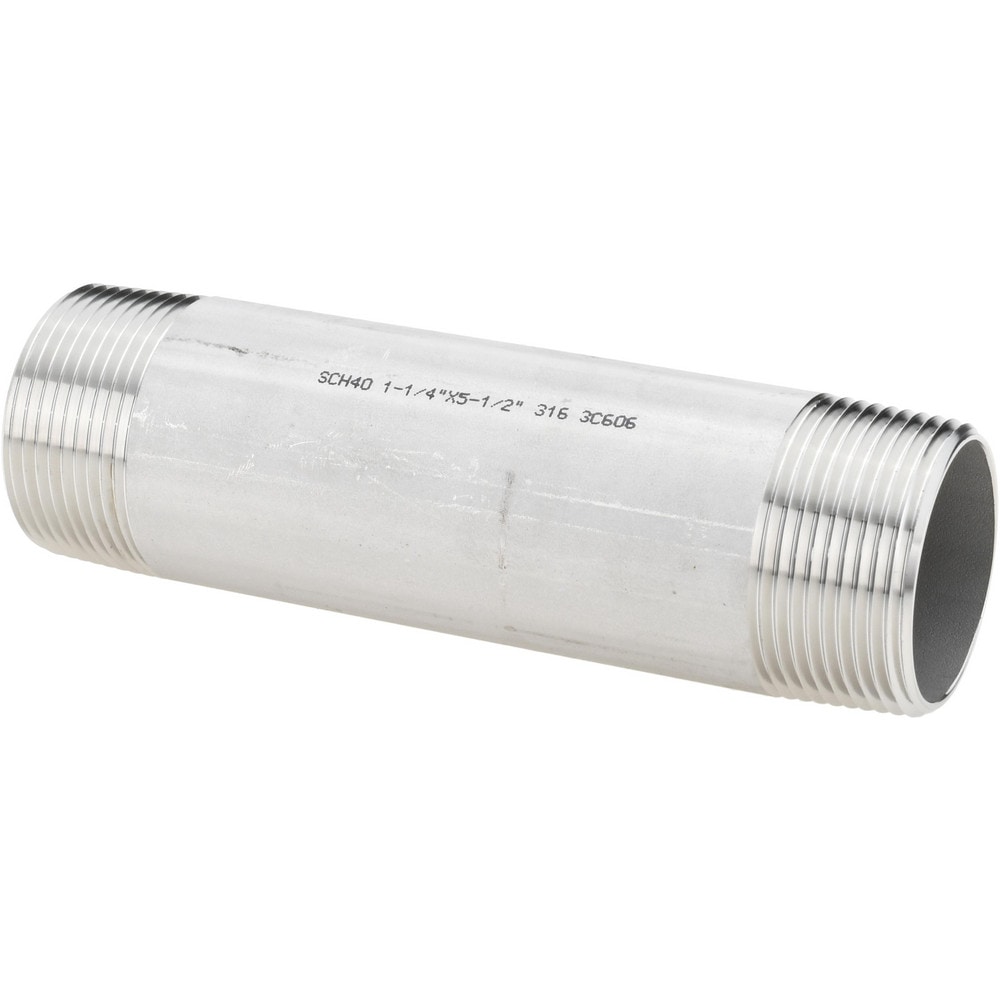 Stainless Steel Pipe Nipples & Pipe; Schedule: 40 ; Thread Standard: NPT ; UNSPSC Code: 40173300