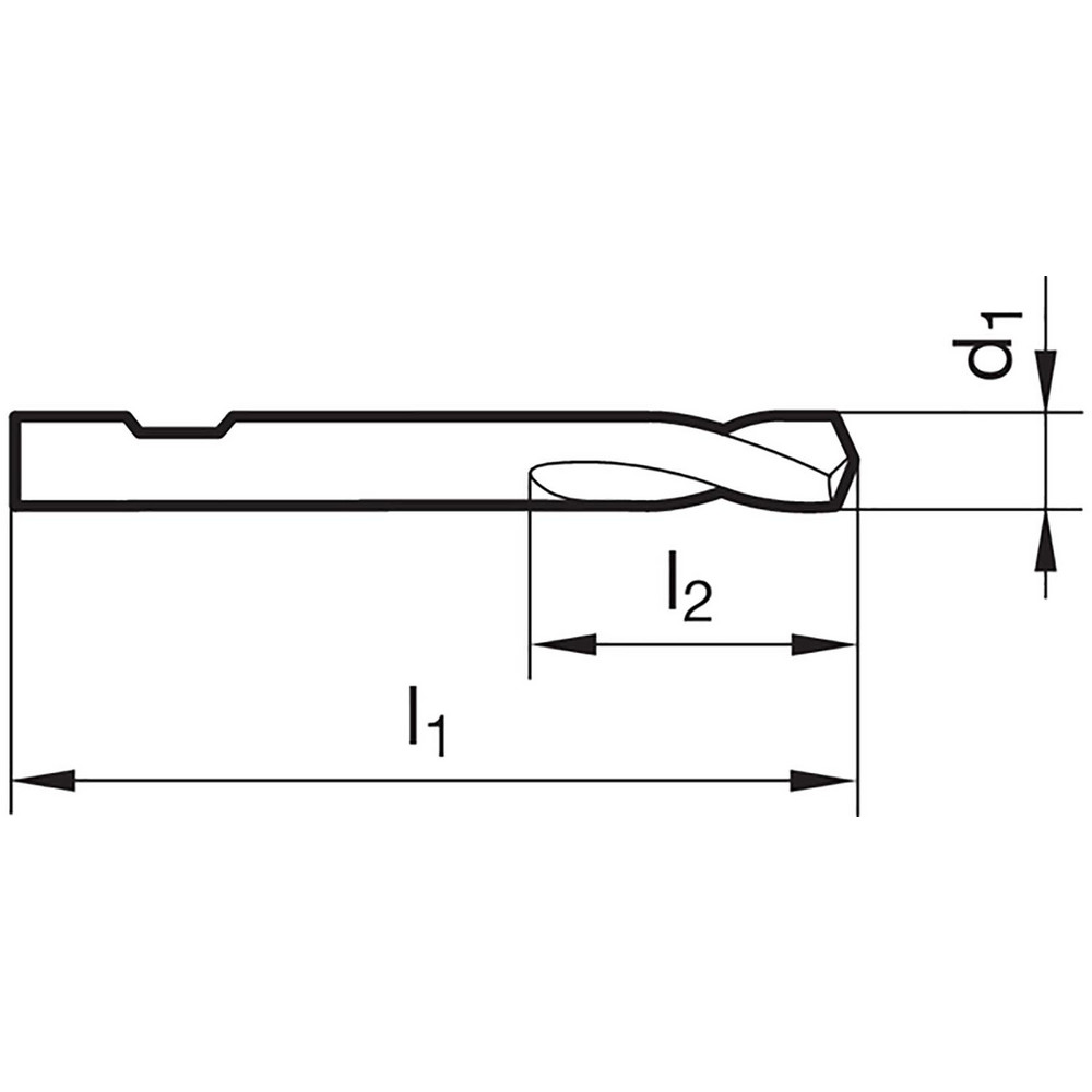 Guhring Spotting Drill 10 mm Dia, 142 ° Point, 66 mm OAL, Solid