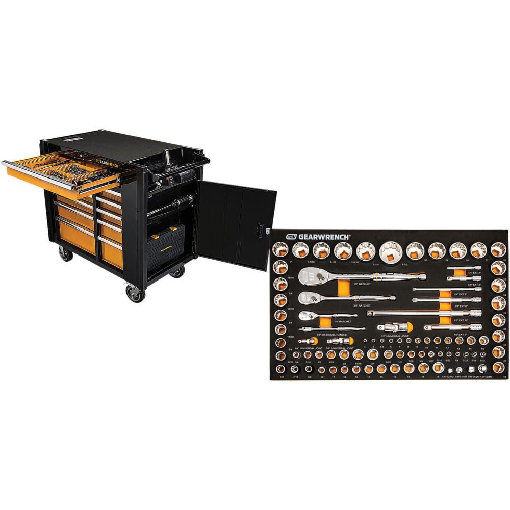 Tool Roller Cabinets; Overall Weight Capacity: 2000lb ; Drawer Capacity: 100lb ; Color: Black; Orange ; Overall Depth: 25.4in ; Overall Height: 41in ; Overall Width: 46