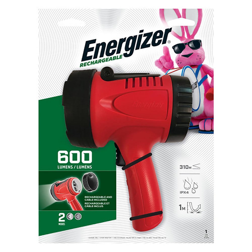 Energizer. ENGPSPL8 Spotlights; Bulb Type: LED ; Spotlight Type: LED Spotlight ; Light Output: 600lm ; Material: Plastic ; Run Time: 9h ; Beam Distance: 310m 