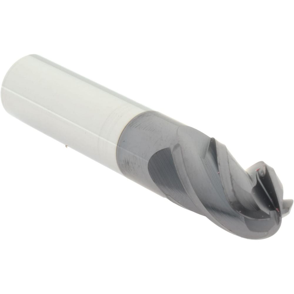 Ball End Mill: 0.563" Dia, 0.875" LOC, 4 Flute, Solid Carbide