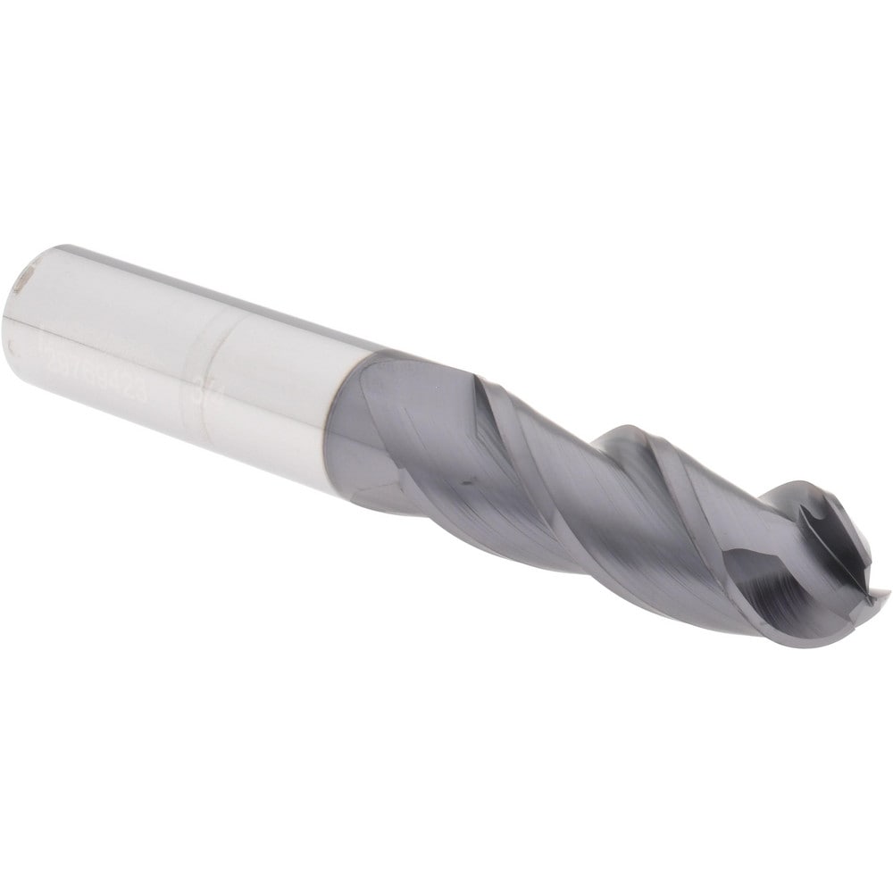 Ball End Mill: 3/4" Dia, 2" LOC, 3 Flute, Solid Carbide
