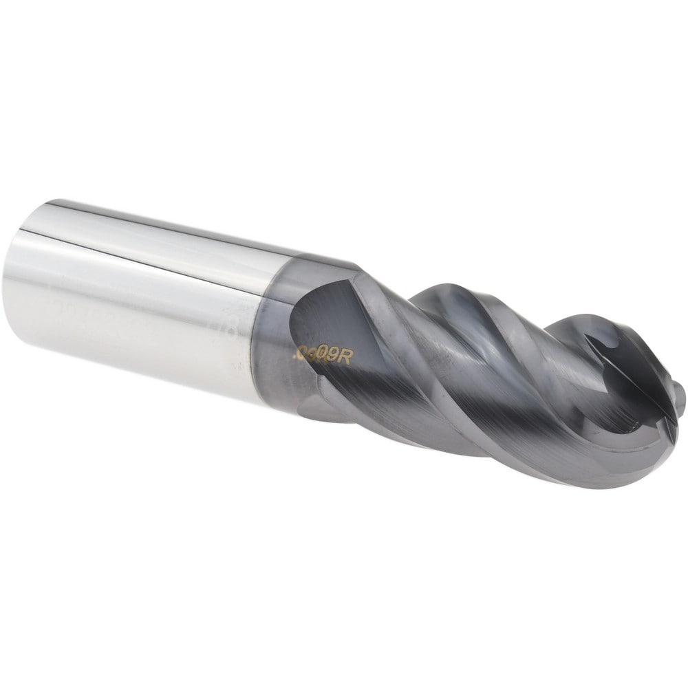 Ball End Mill: 7/8" Dia, 1-3/4" LOC, 4 Flute, Solid Carbide
