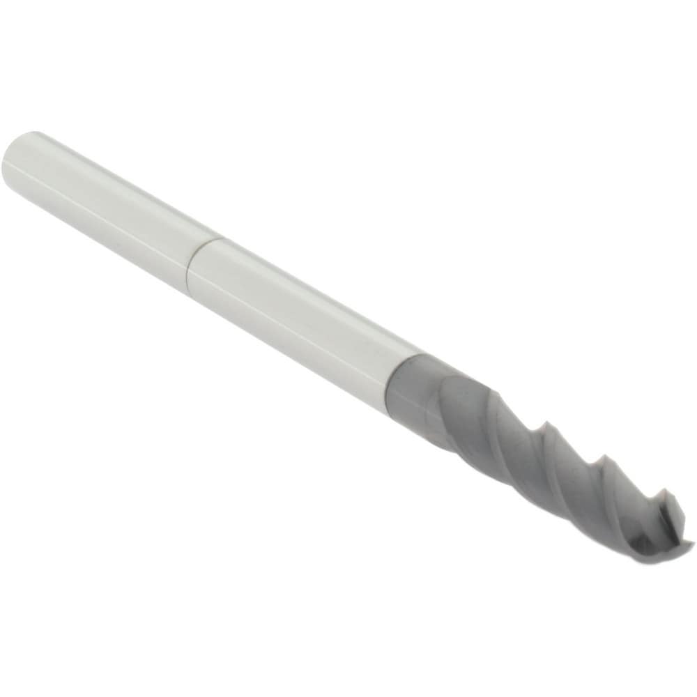 Accupro 14788668 Ball End Mill: 0.25" Dia, 1" LOC, 3 Flute, Solid Carbide 