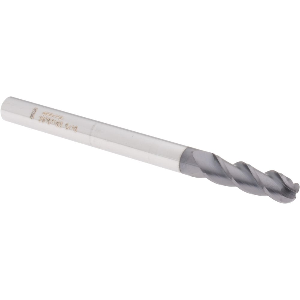 Accupro 14788669 Ball End Mill: 0.313" Dia, 1" LOC, 3 Flute, Solid Carbide 