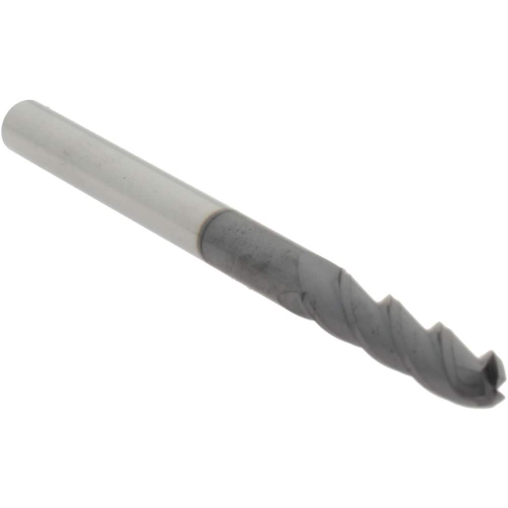 Accupro 14788654 Ball End Mill: 0.188" Dia, 0.75" LOC, 3 Flute, Solid Carbide 