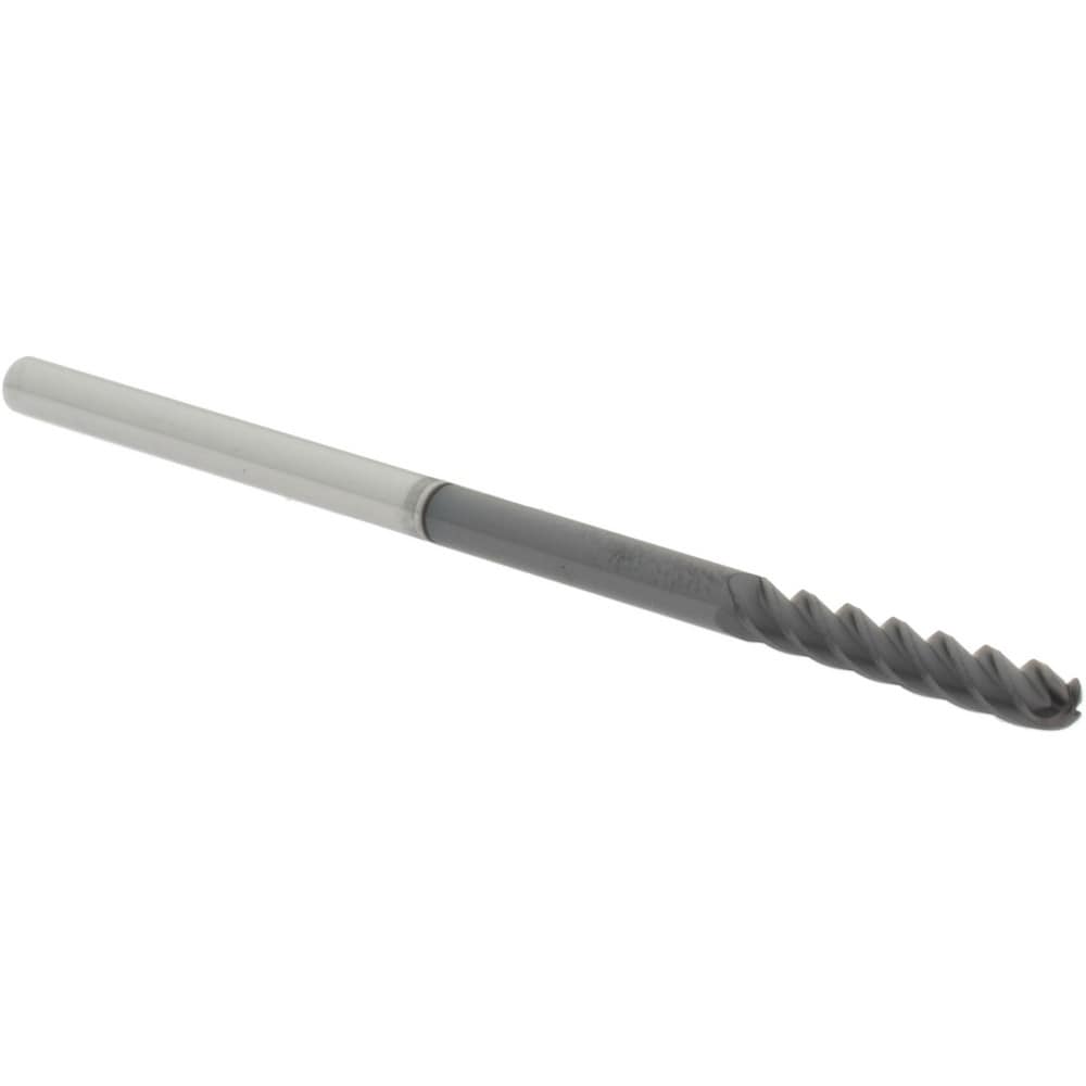 Ball End Mill: 0.125" Dia, 0.75" LOC, 4 Flute, Solid Carbide