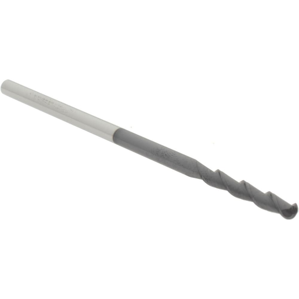 Ball End Mill: 0.125" Dia, 0.75" LOC, 2 Flute, Solid Carbide