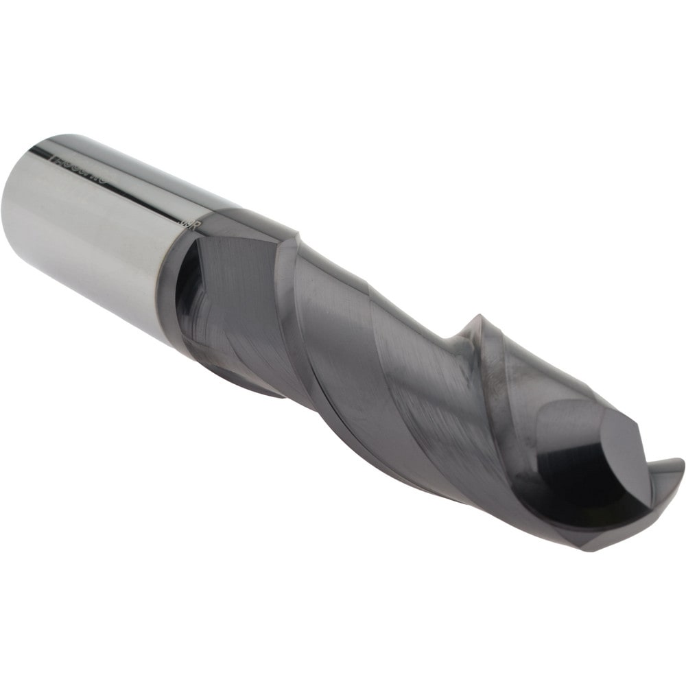 Ball End Mill: 1" Dia, 3" LOC, 2 Flute, Solid Carbide