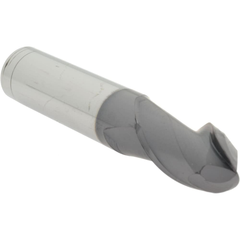 Ball End Mill: 0.563" Dia, 0.875" LOC, 2 Flute, Solid Carbide