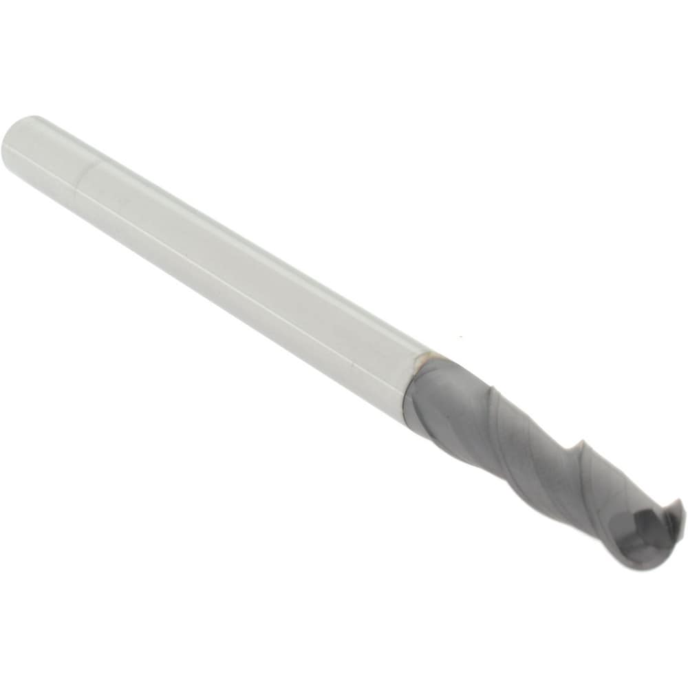 Ball End Mill: 0.375" Dia, 1.5" LOC, 2 Flute, Solid Carbide