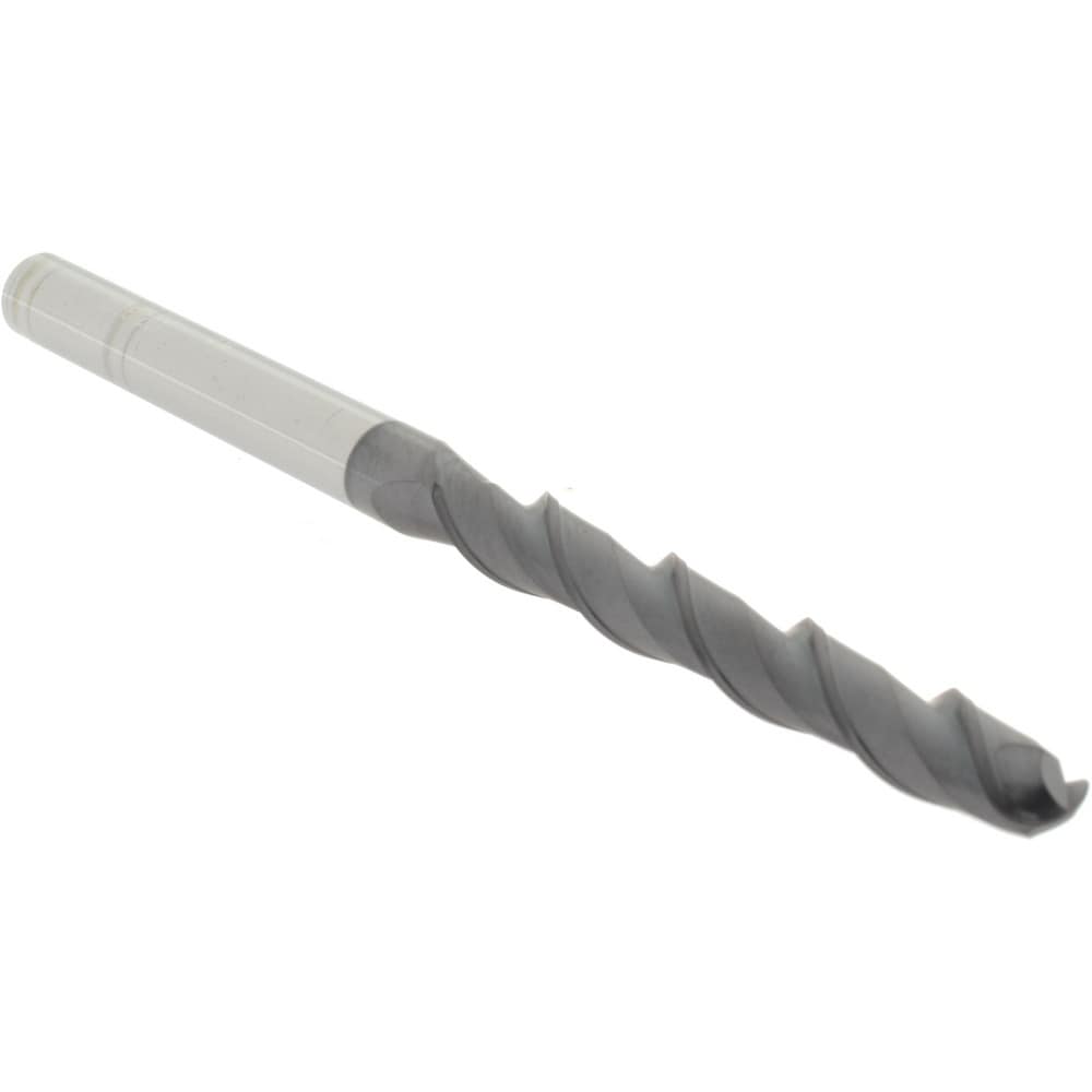 Ball End Mill: 0.375" Dia, 3" LOC, 2 Flute, Solid Carbide