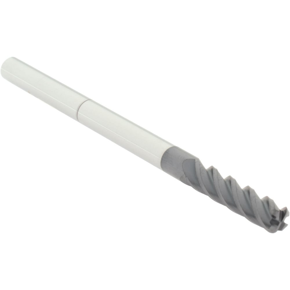 Accupro 14788571 Corner Radius End Mill: 1/4" Dia, 1" LOC, 0.06" Radius, 4 Flutes, Solid Carbide 