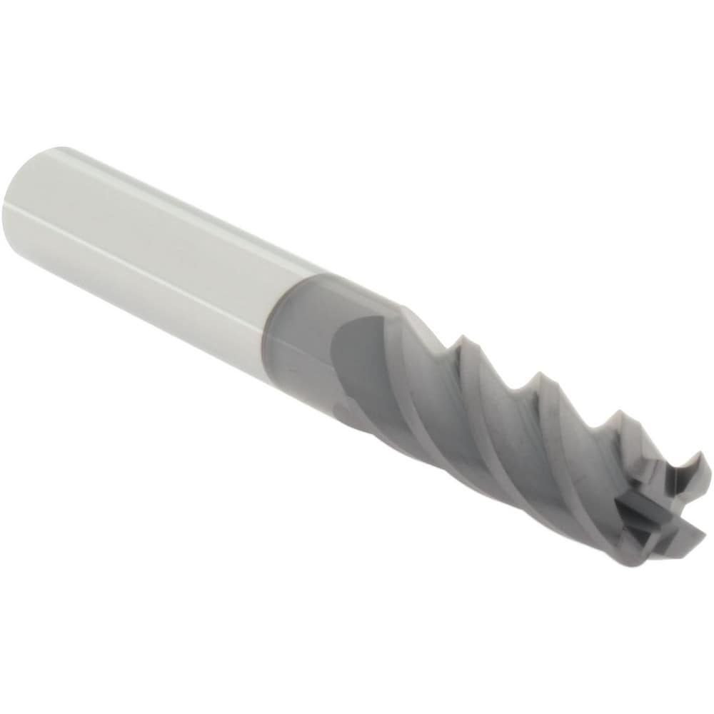 Accupro 14788545 Corner Radius End Mill: 3/8" Dia, 1-1/8" LOC, 0.06" Radius, 4 Flutes, Solid Carbide 