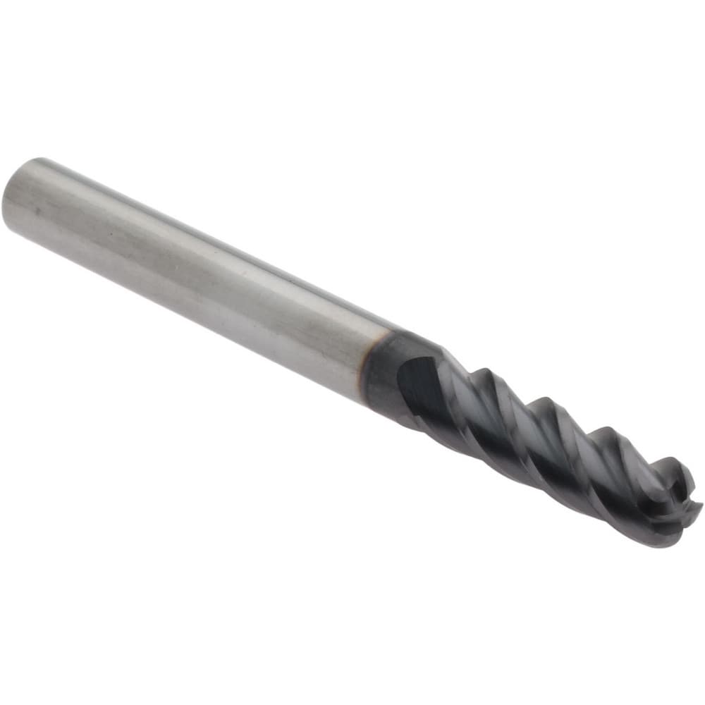 Corner Radius End Mill: 3/16" Dia, 5/8" LOC, 0.0600" Radius, 4 Flute, Solid Carbide