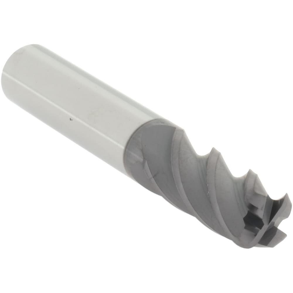 Accupro 14788488 Corner Radius End Mill: 3/8" Dia, 7/8" LOC, 0.09" Radius, 4 Flutes, Solid Carbide 