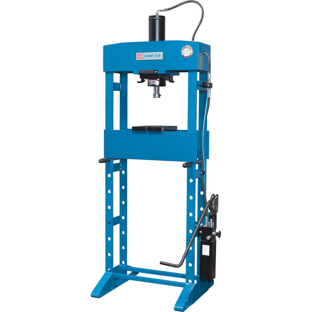 TMG Industrial 100 Ton Capacity Hydraulic Shop Press, Heavy Duty Pressing,  Protective Grid Guard, Fully Welded H-Frame, Air & Manual Dual Operation