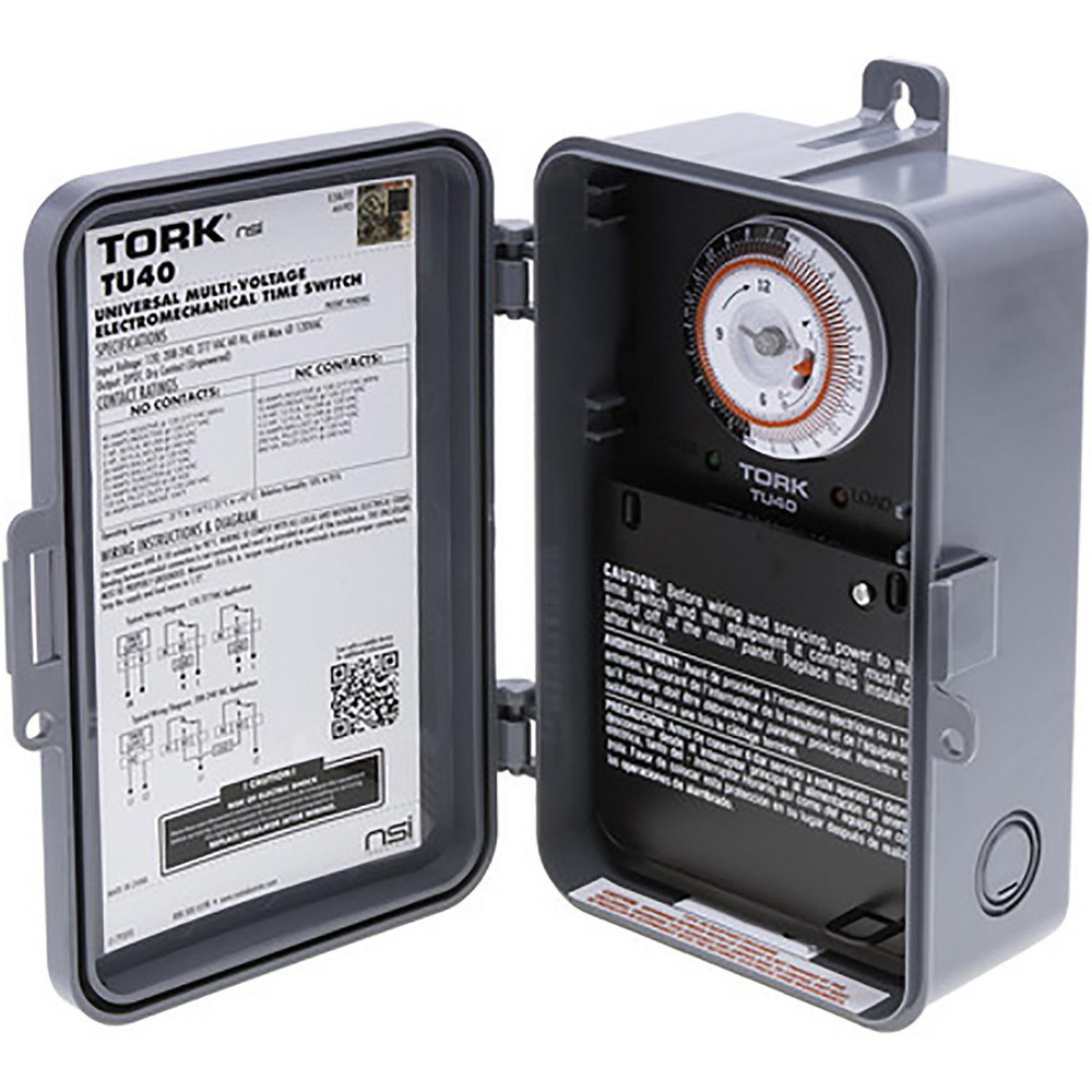 Electrical Timers & Timer Switches; Timer/Switch Type: Mechanical Timer Switch; Recommended Environment: Outdoor; Timing Range: 24 Hours; Minimum On/Off Time: 15 min; Voltage: 277.00; Amperage: 40.0000; Frequency: 60; Mount Type: Surface Mount; Number of Programmable Events: 48 On/Off