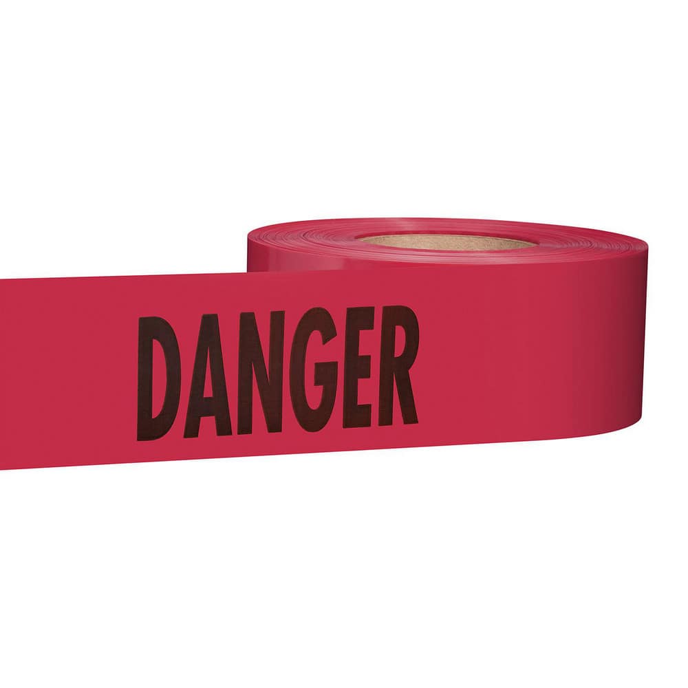 Barricade & Flagging Tape; Legend: Danger ; Material: Plastic ; Overall Length: 1000.00 ; Color: Red