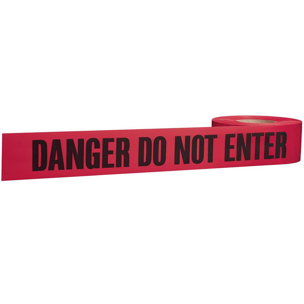 Barricade & Flagging Tape; Legend: Danger Do Not Enter ; Material: Plastic ; Overall Length: 1000.00 ; Color: Red