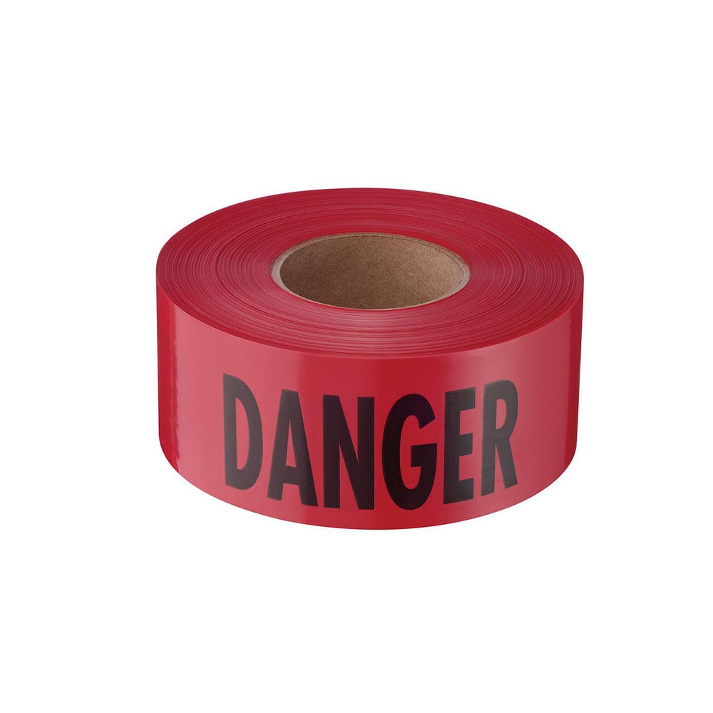 Barricade & Flagging Tape; Tape Type: Tape; Marked; ANSI Warning ; Legend: Danger ; Material: Plastic ; Overall Length: 1000.00 ; Overall Width: 3 ; Color: Red