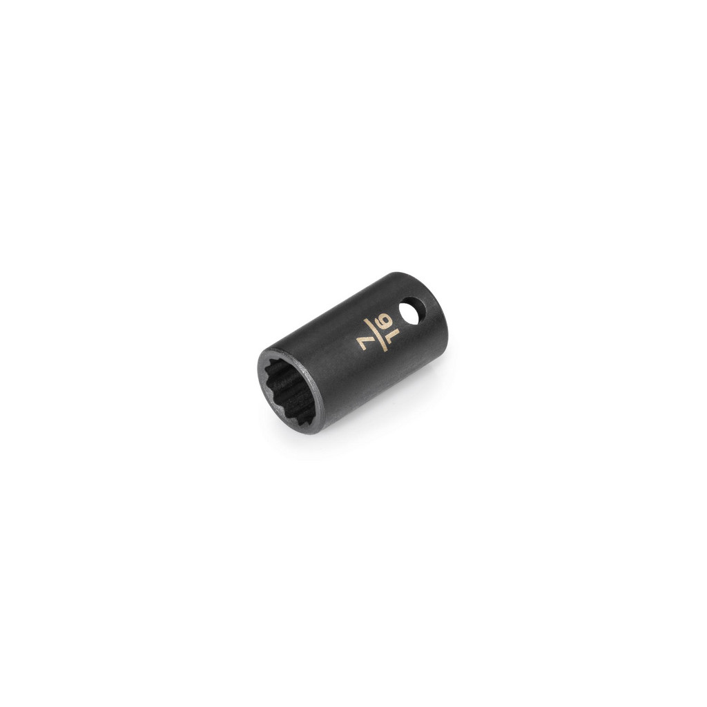 Tekton Impact Socket: 3/8" Drive, 7/16" Socket, Hex Drive - 12-Point, Manganese Phosphate | Part #SID12211