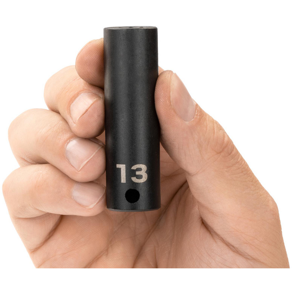 TEKTON 3/8" Drive X 13 Mm 6-Point Impact Socket – SID12113, Laser & Stamped Markings, Radiused Corners