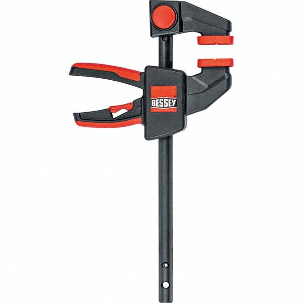Bessey Steel Bar Clamp: 6" Capacity, 2-3/8" Throat Depth, 100 lb Clamp Pressure | 4-Pack | Part #EHKM06