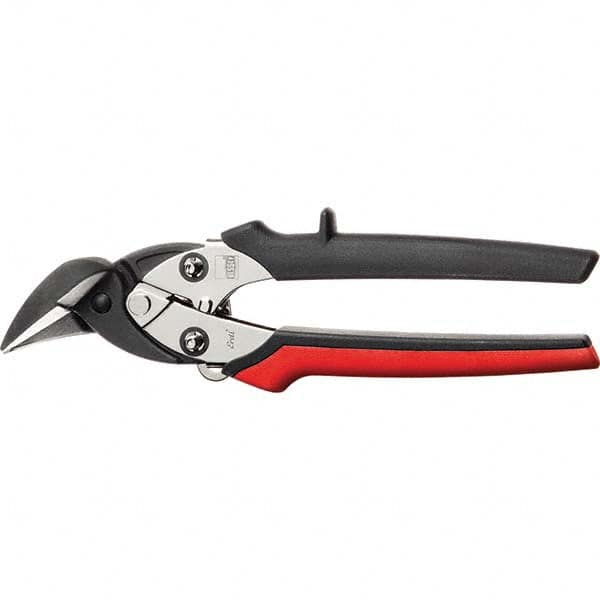 Offset Aviation Snips: 7-3/8" OAL, 1" LOC, Forged Steel Blades