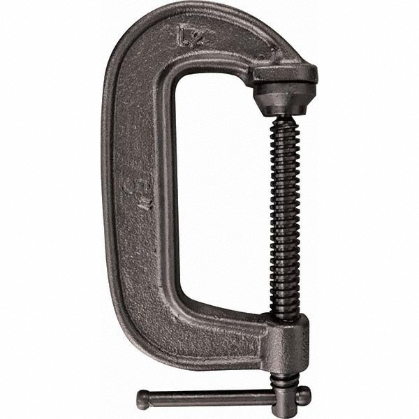 C-Clamp: 5" Max Opening, 2-1/2" Throat Depth, Regular-Duty, Ductile Iron Body, Alloy Steel Anvil - 1,020 lb Load Capacity