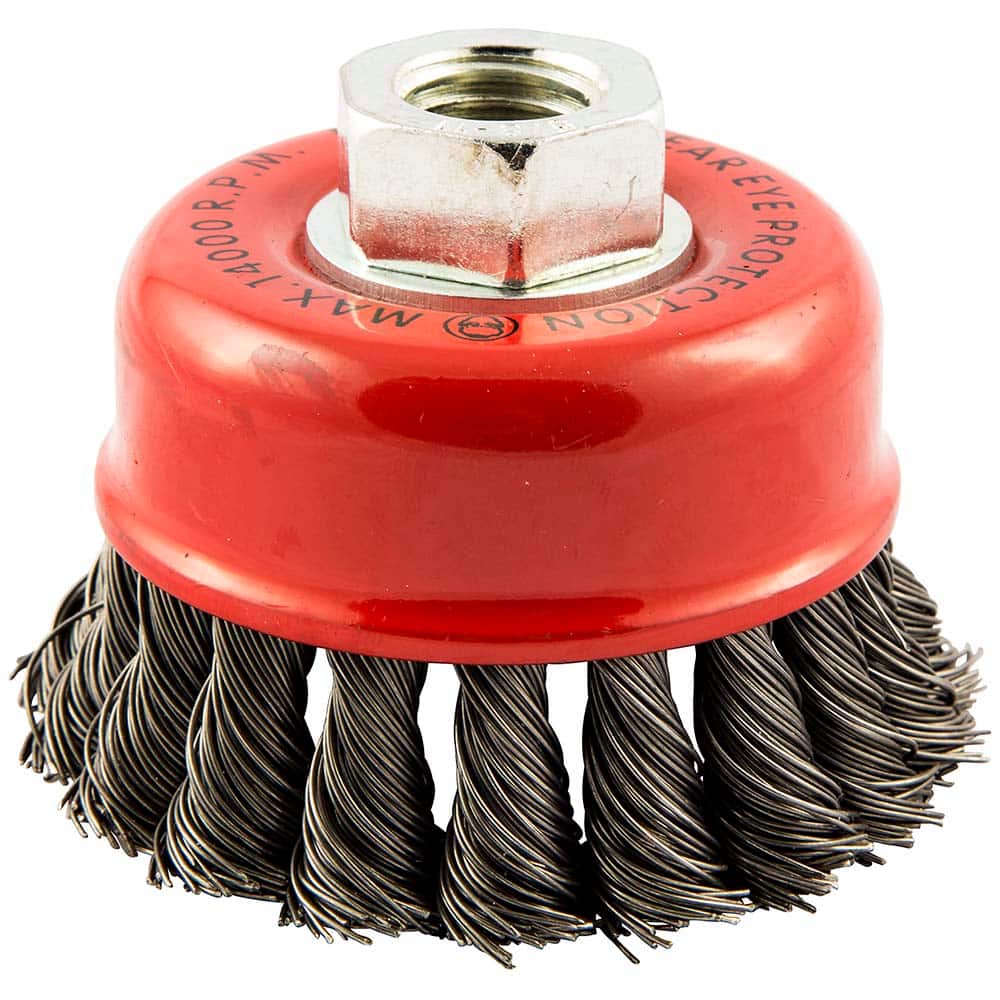 2-3/4-Inch-by-.020-Inch Wire Cup Brush Knotted with 5/8-Inch-11 Threaded Arbor