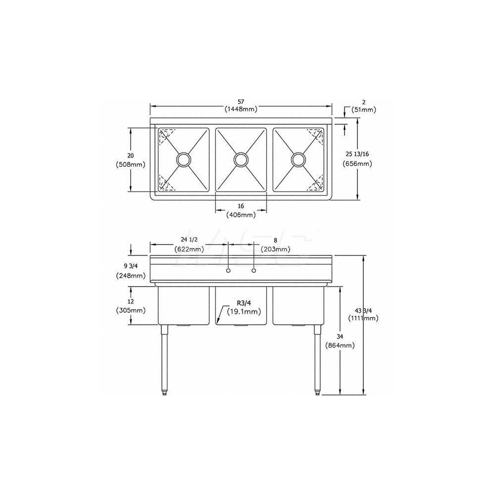 ELKAY® Scullery Sink 3 Stainless Steel MSC Industrial Supply Co.