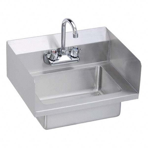 ELKAY® - Hand Sink: Wall Mount, Manual Faucet, 3 Stainless Steel | MSC ...