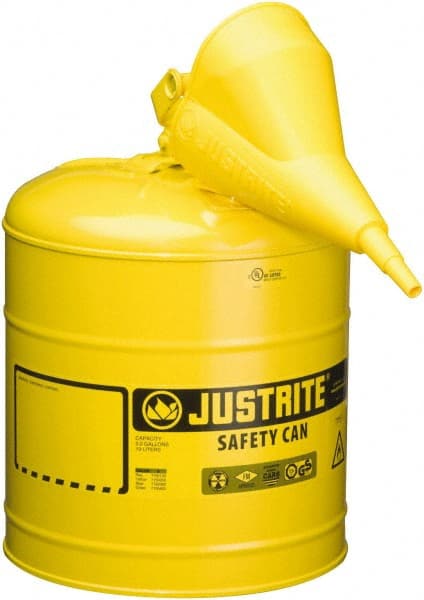 Justrite. 7150210 Safety Can: 5 gal, Steel 