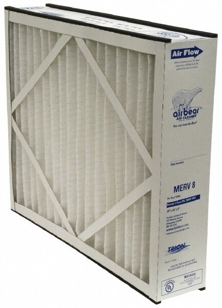 Pleated Air Filter: 20 x 25 x 5", MERV 8, Wire-Backed Pleated