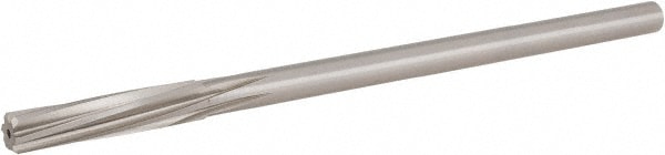 Hertel 2410199 Chucking Reamer: 19/64" Dia, 6" OAL, 1-1/2" Flute Length, Straight Shank, High Speed Steel Image