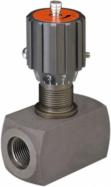 Needle Valve: Straight, 1/4" Pipe, NPT End, Carbon Steel Body, FKM Fluorocarbon Seal