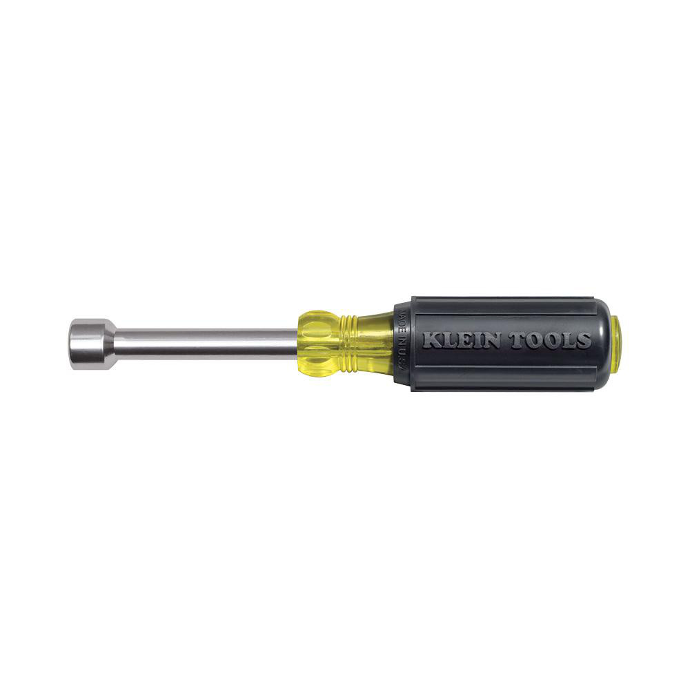 Klein Tools Nut Driver: 1/2" Drive, Hollow Shaft, Cushion Grip Handle, 7-5/16" OAL - Cushion Grip Handle, 7-5/16" OAL | Part #630-1/2M