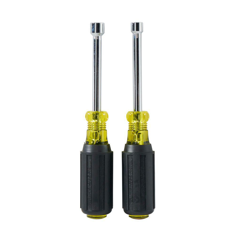 Klein Tools - Nut Driver Set: 2 Pc, 1/4 to 5/16", Hollow Shaft, Cushion ...
