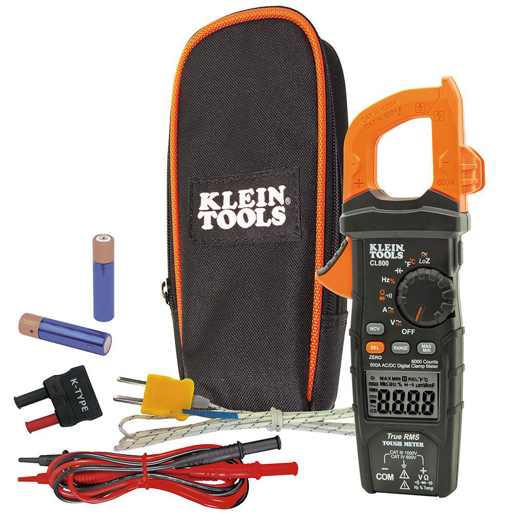 Auto Ranging Clamp Meter: CAT IV, 2" Jaw, Curved Jaw