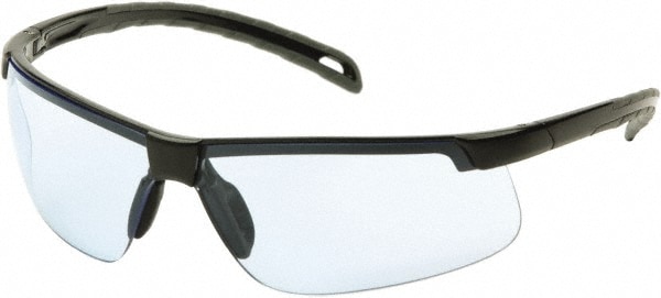 Safety Glass: Scratch-Resistant, Polycarbonate, Blue Lenses, Full-Framed, UV Protection