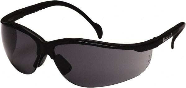 Safety Glass: Scratch-Resistant, Polycarbonate, Gray Lenses, Full-Framed, UV Protection