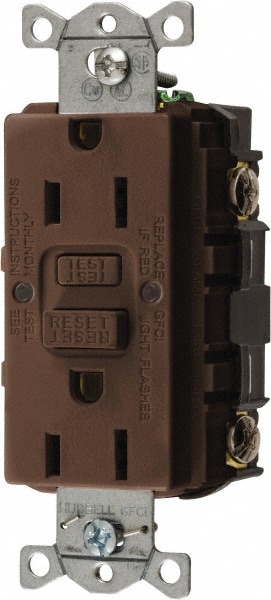 Hubbell Wiring Device-Kellems GFRST15 1 Phase, 5-15R NEMA, 125 VAC, 15 Amp, GFCI Receptacle Image