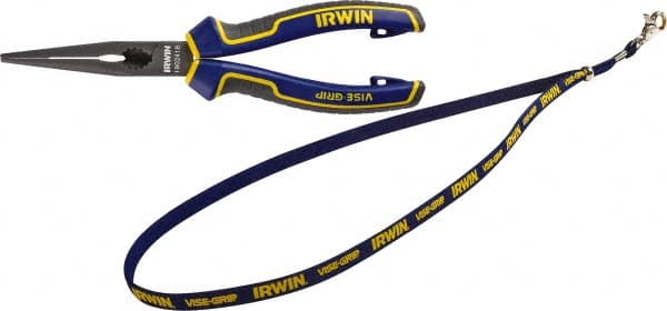 Long Nose Plier: 5/8" Jaw Length, Side Cutter