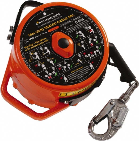 Self-Retracting Lanyard: 310 lb, 50' Length