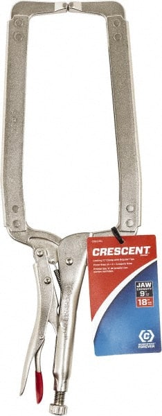 Crescent C18CCRN Locking Plier: 9.25 Jaw Capacity, C-Clamp Jaw 