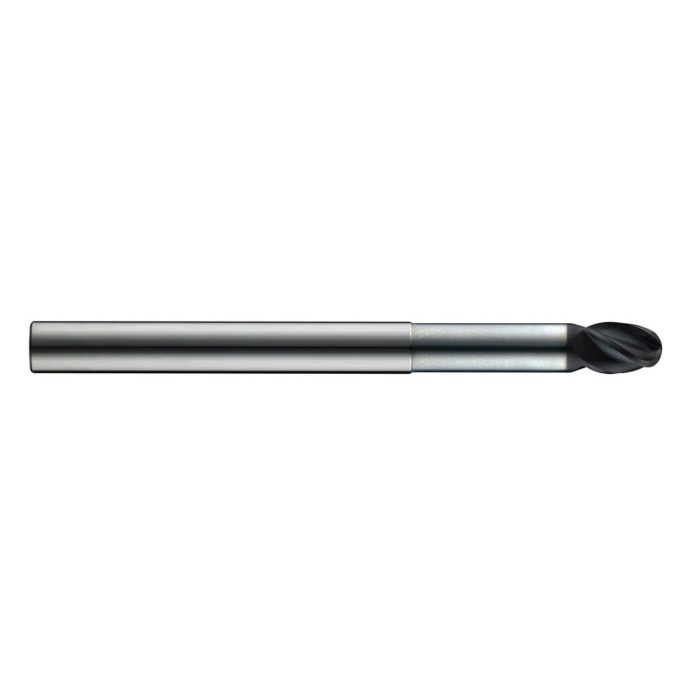 Ball End Mill: 0.1875" Dia, 0.3125" LOC, 4 Flute, Solid Carbide
